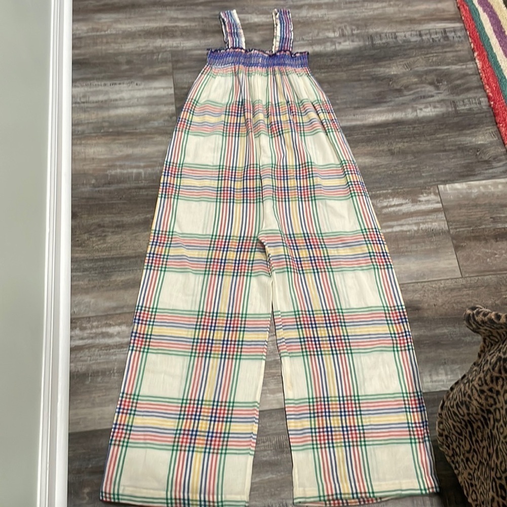 Pink Chicken Plaid Colored Romper Jumpsuit size 12Y